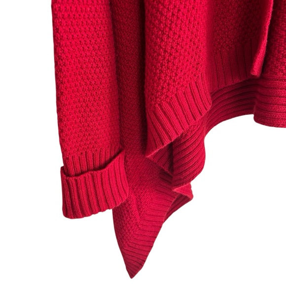 Talbots Knit Wool Blend Sweater Cardigan Medium Red Open Front Long Sleeve - Picture 6 of 15